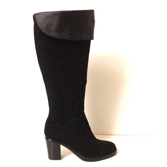 Z&L knee high suede boots black sz 9.5 in EUC - Picture 1 of 9
